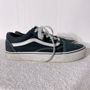 Vans Black Suede Canvas Old Skool Low Top Sneakers 7.5